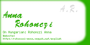 anna rohonczi business card